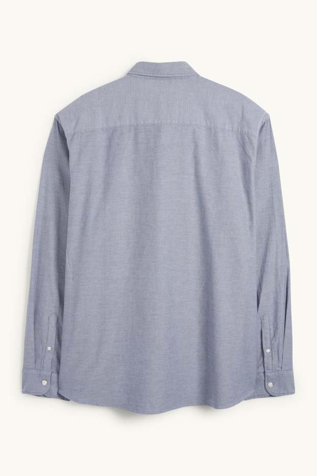 Bărbați - Cămașă - regular fit - guler cu nasturi - albastru