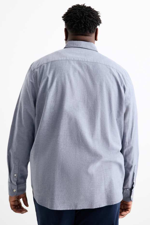 Bărbați - Cămașă - regular fit - guler cu nasturi - albastru