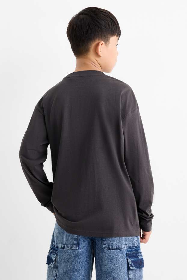 Bambini - Minecraft - maglia a maniche lunghe - grigio scuro