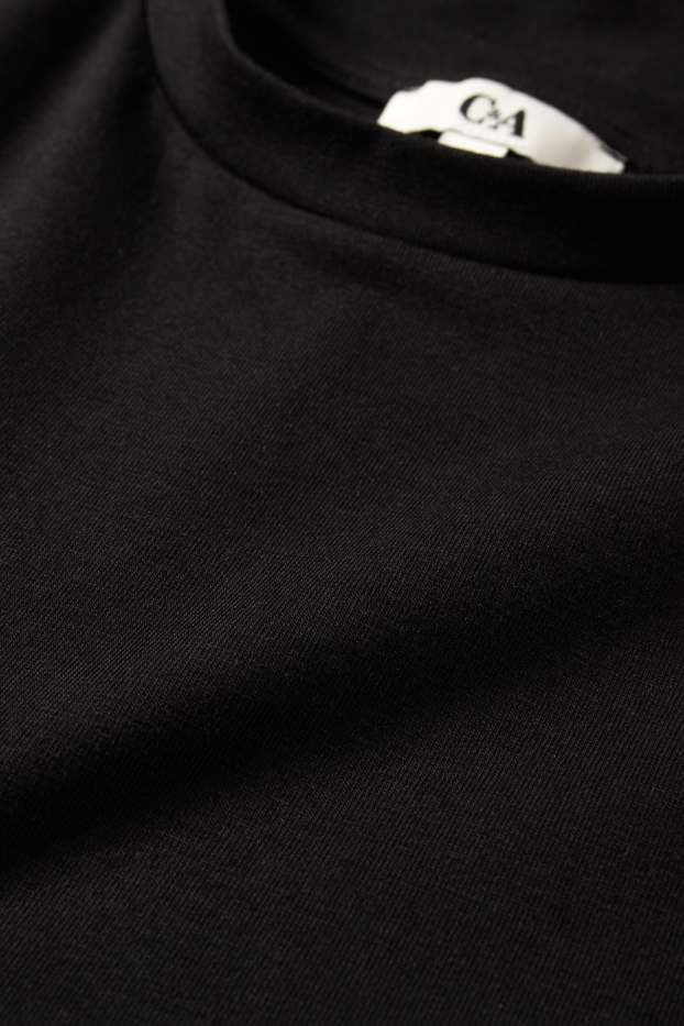 Dames - T-shirt - slim fit - zwart