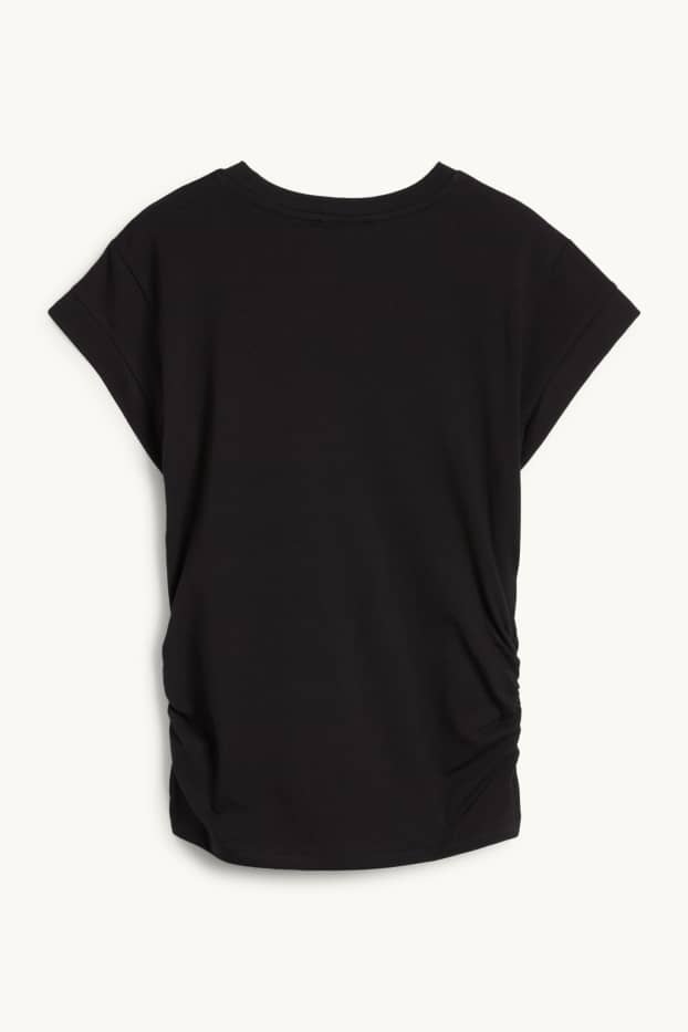 Dames - T-shirt - slim fit - zwart