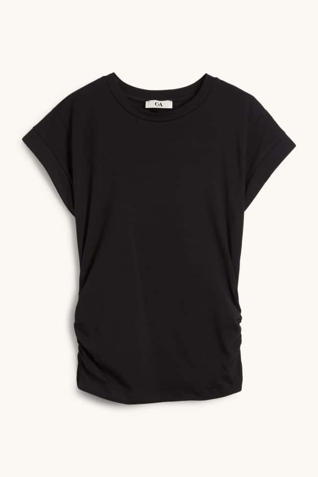 Dames - T-shirt - slim fit - zwart