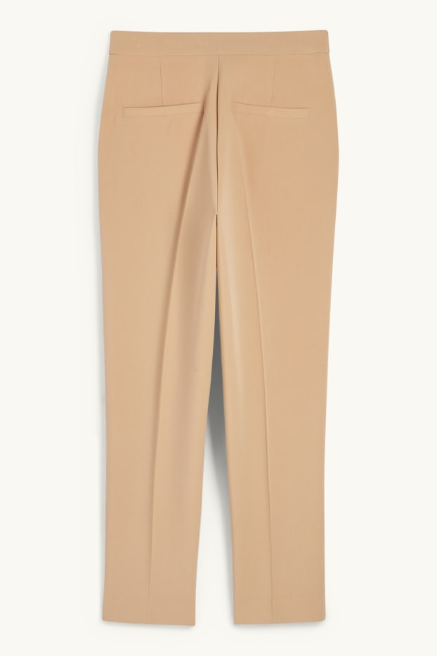 Dames - Pantalon - high waist - tapered fit - beige