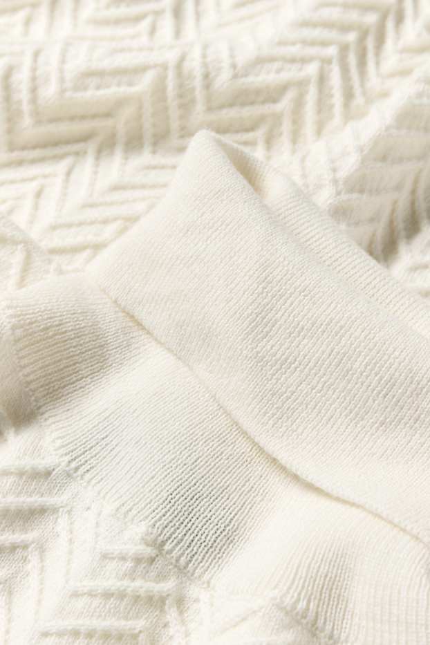 Herren - Rollkragenpullover - strukturiert - cremeweiss