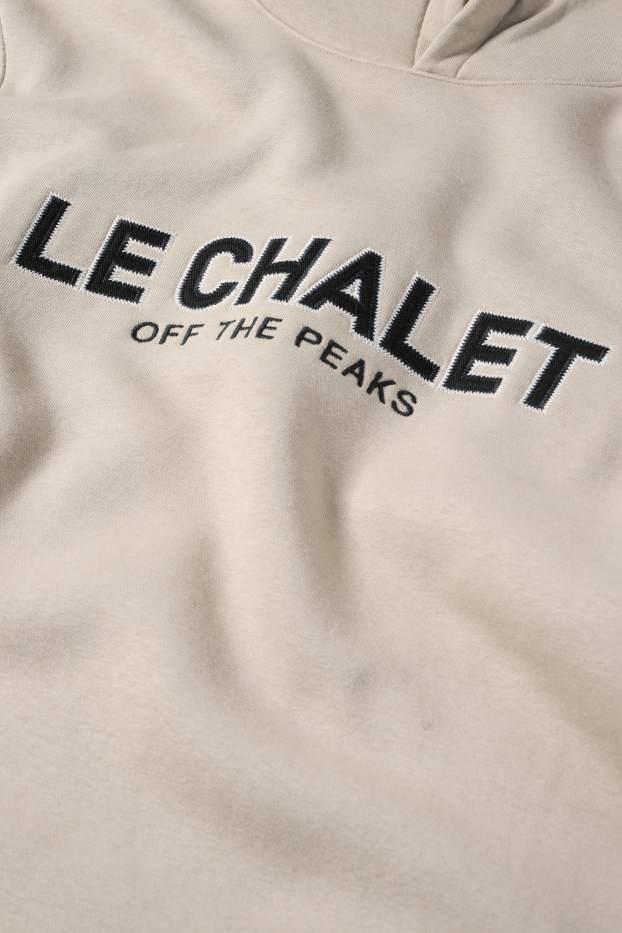 Hommes - Sweat à capuche - beige