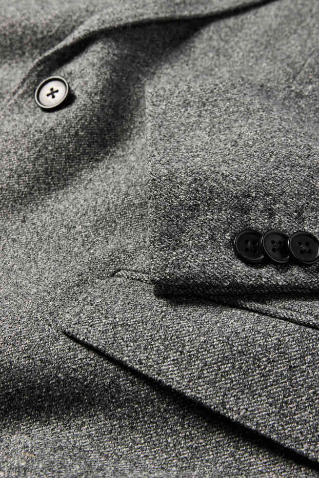 Pánské - Oblekové sako - regular fit - stretch - strukturované - šedá-žíhaná