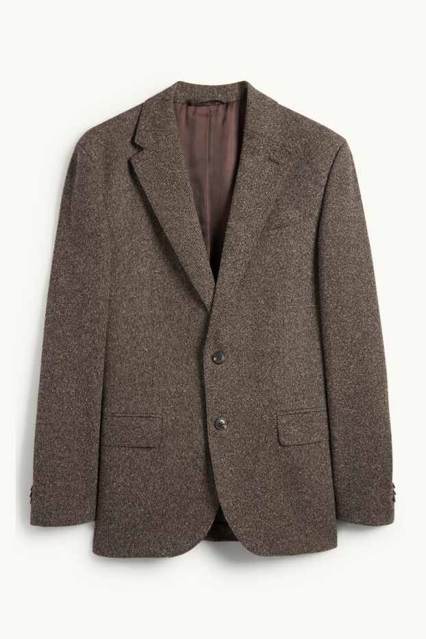 Herren - Baukasten-Sakko - Regular Fit - Stretch - strukturiert - braun