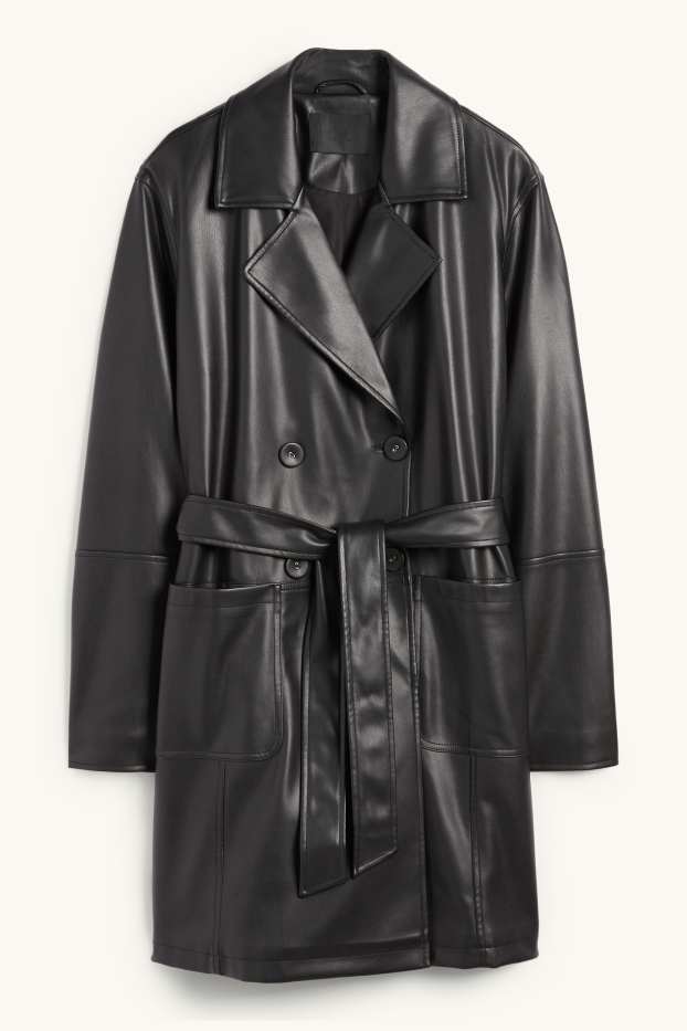 Femmes - Manteau - matière synthétique - noir