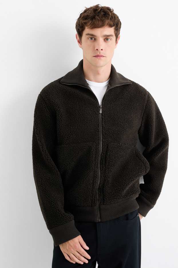 Hommes - Veste en peluche - noir