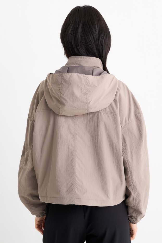 Mujer - Chaqueta con capucha - hidrófuga - gris