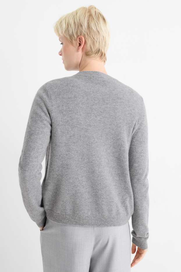 Women - Cashmere cardigan - gray