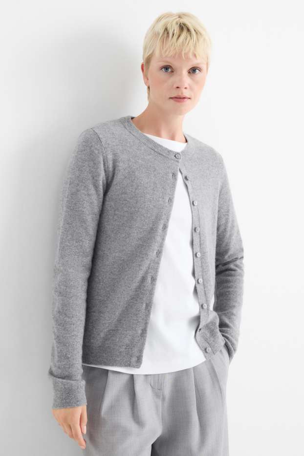 Women - Cashmere cardigan - gray