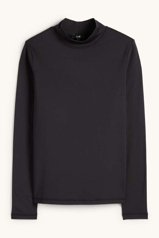 Damen - Thermo-Langarmshirt - Regular Fit - schwarz