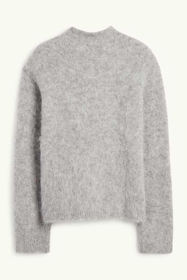 Femei - Pulover - amestec de lână alpaca - gri