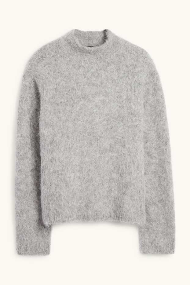 Femei - Pulover - amestec de lână alpaca - gri