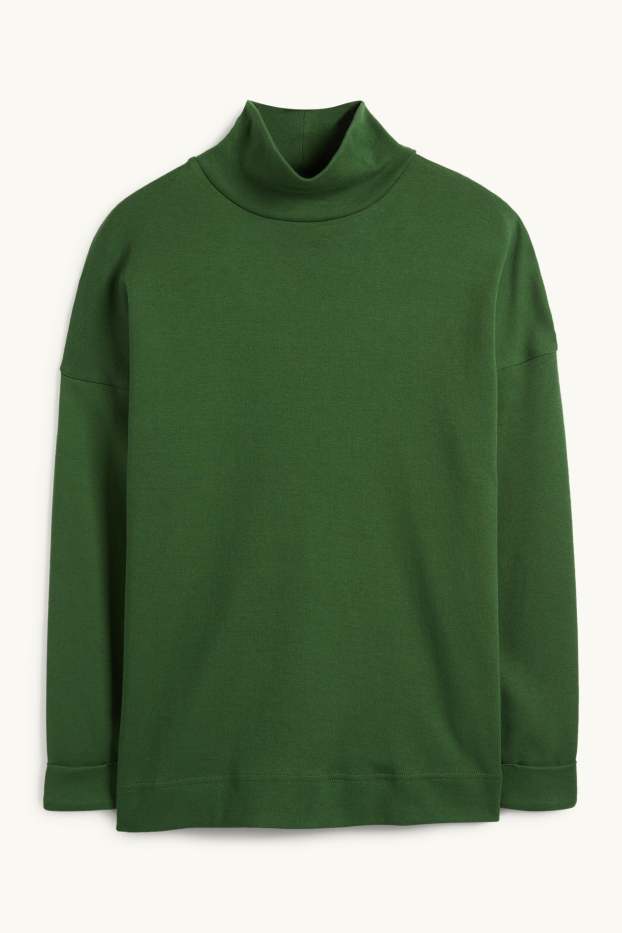 Dona - Jersei de coll alt - verd fosc