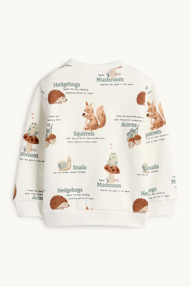 Bébés garçons - Animaux de la forêt - sweat bébé - blanc crème