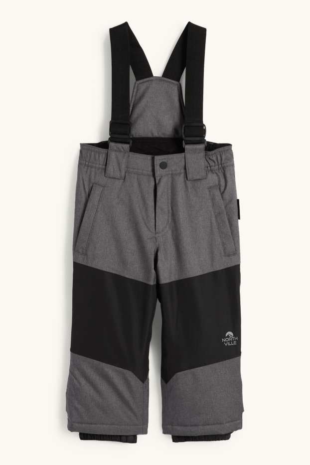 Kinder Jungen - Skihose - wasserdicht - dunkelgrau