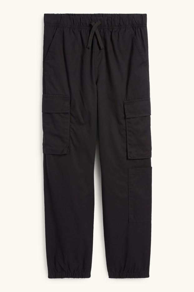 Children Boys - Thermal cargo trousers - black