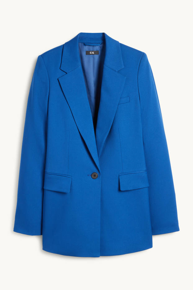 Dona - Americana llarga - regular fit - texturat - blau