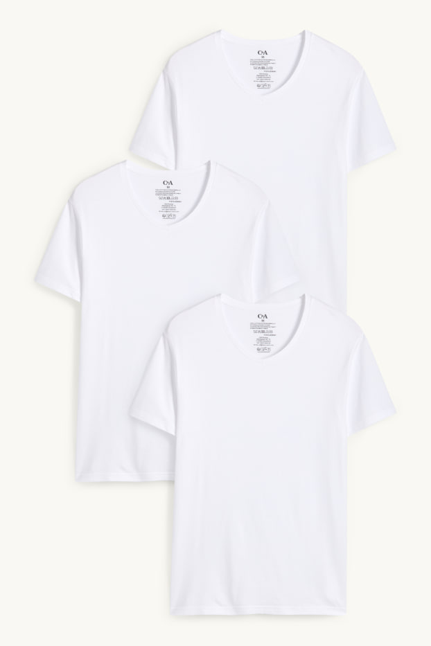 Heren - Set van 3 - onderhemd - wit