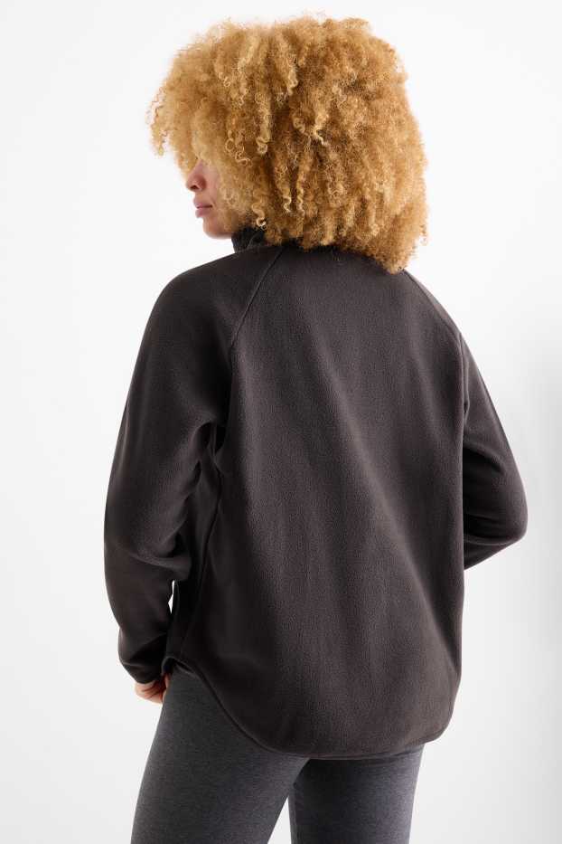 Dona - Dessuadora oberta polar  - gris fosc