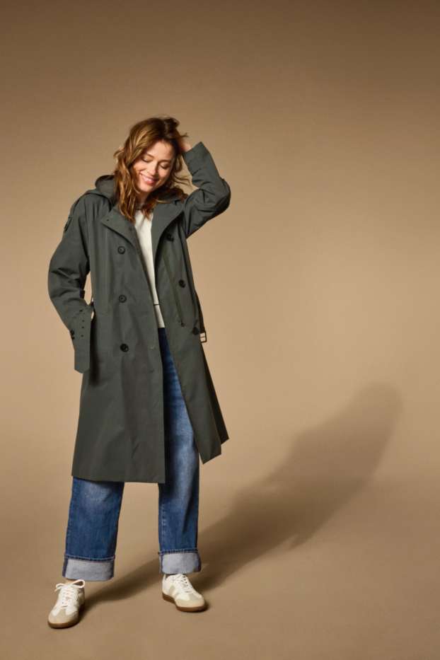 Damen - Funktions-Trenchcoat - dunkelgrau