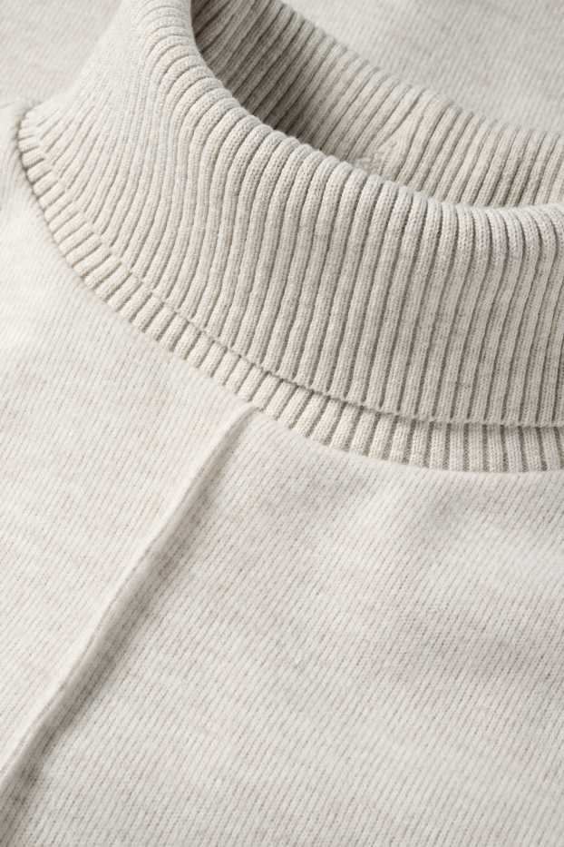 Femmes - Haut à col roulé - beige clair