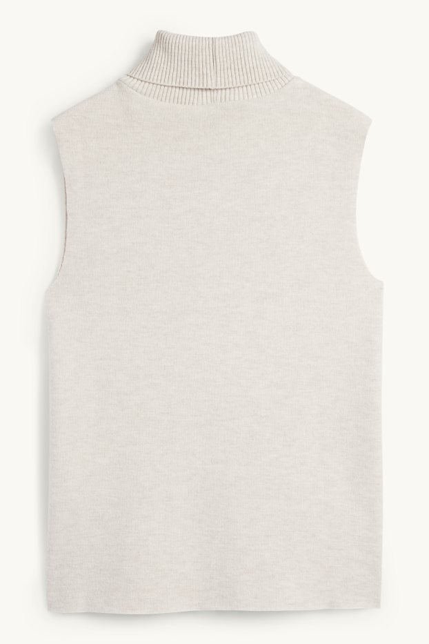 Femmes - Haut à col roulé - beige clair