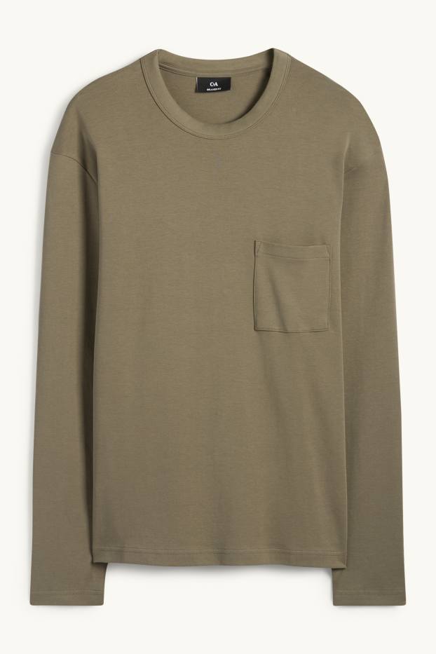 Heren - Longsleeve - kaki