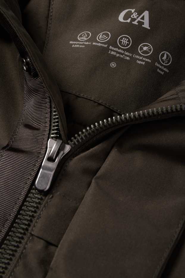 Home - Jaqueta amb caputxa - folrada - impermeable - negre