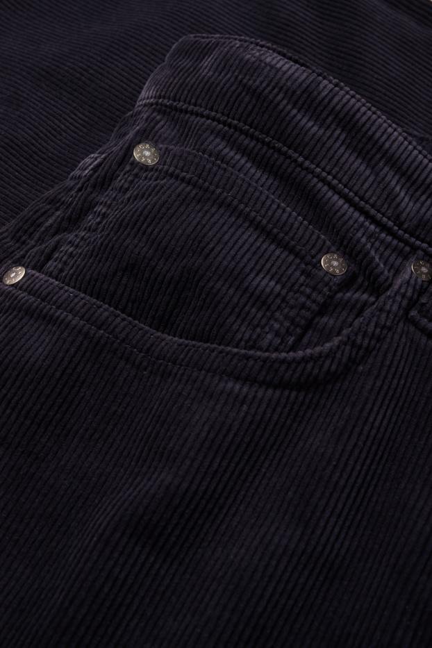 Bărbați - Pantaloni din catifea reiată - relaxed fit - albastru închis