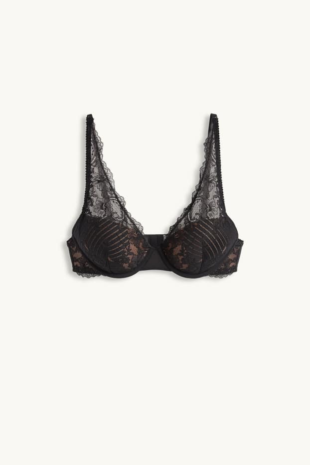 Femmes - Soutien-gorge avec armatures - PLUNGE - ampliforme - noir