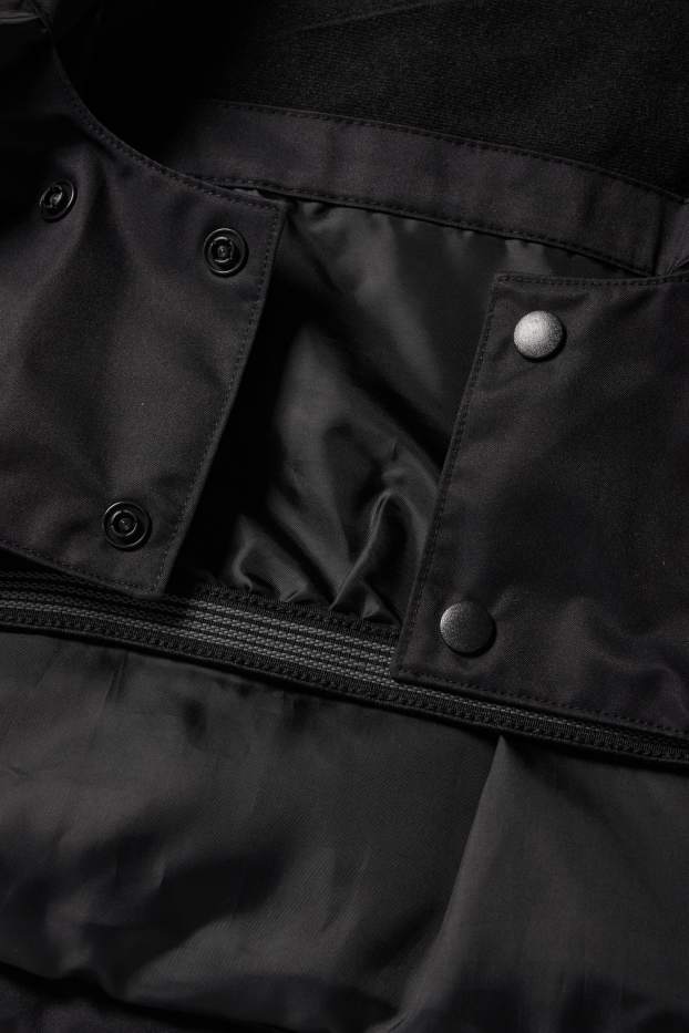 Enfants filles - Veste de ski à capuche - finition déperlante - noir