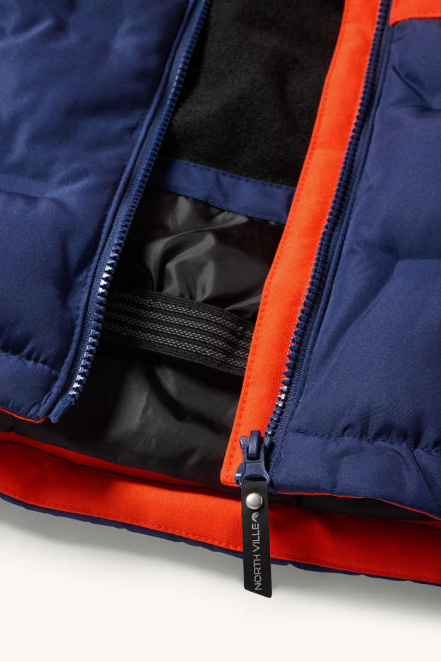 Children Boys - Ski jacket with hood - waterproof - orange