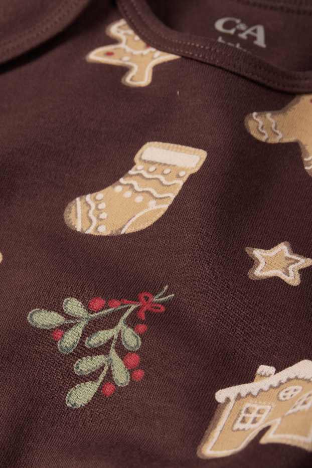 Baby Boys - Biscuit - Christmas baby bodysuit - dark brown