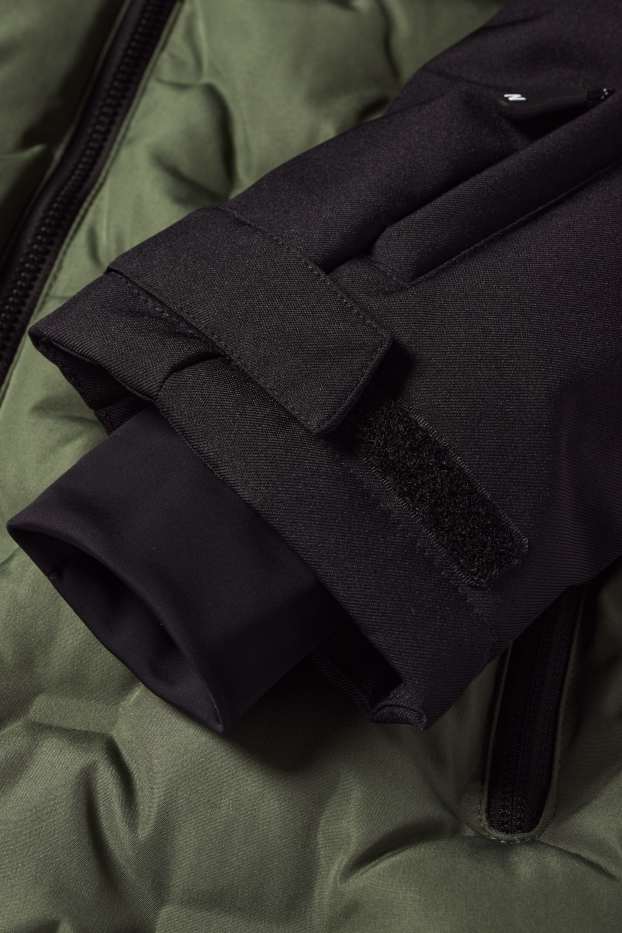 Children Boys - Ski jacket with hood - water-repellent - dark green