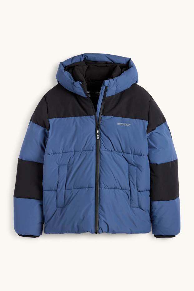 Bambini - Giacca trapuntata con cappuccio - blu scuro