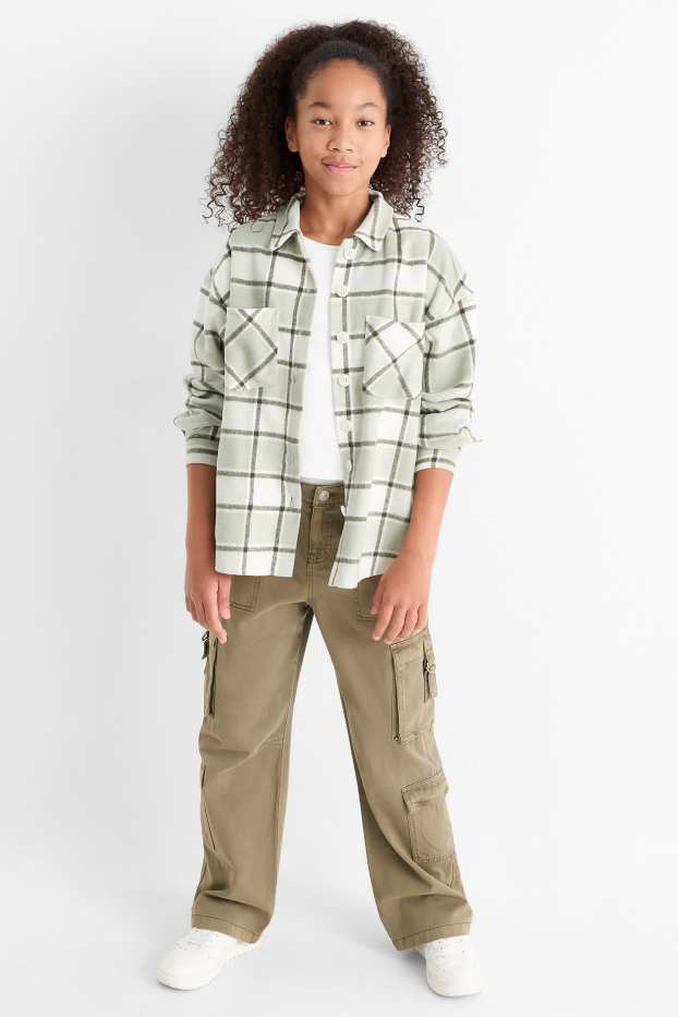 Kinder Mädchen - Cargohose - khaki