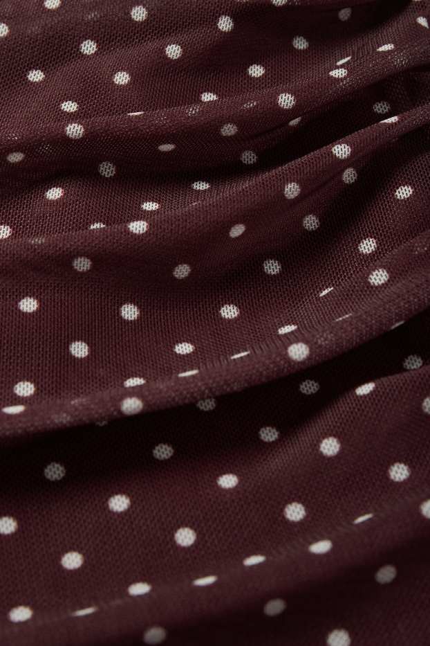 Damen - Mesh-Rock - gepunktet - bordeaux