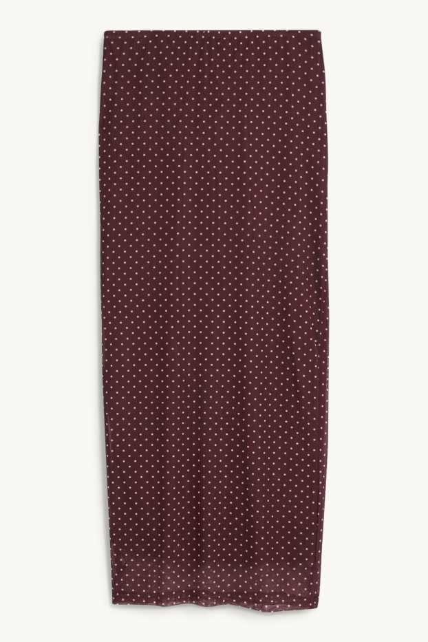 Damen - Mesh-Rock - gepunktet - bordeaux