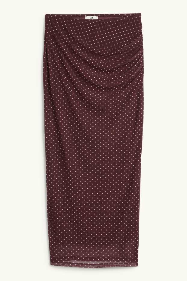 Damen - Mesh-Rock - gepunktet - bordeaux