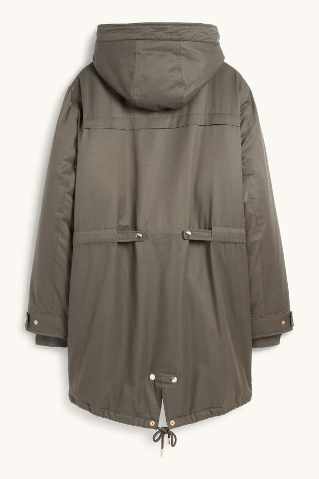 Dona - Parca amb caputxa - hivern - verd fosc