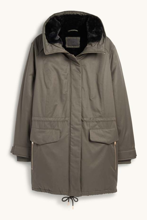 Dona - Parca amb caputxa - hivern - verd fosc