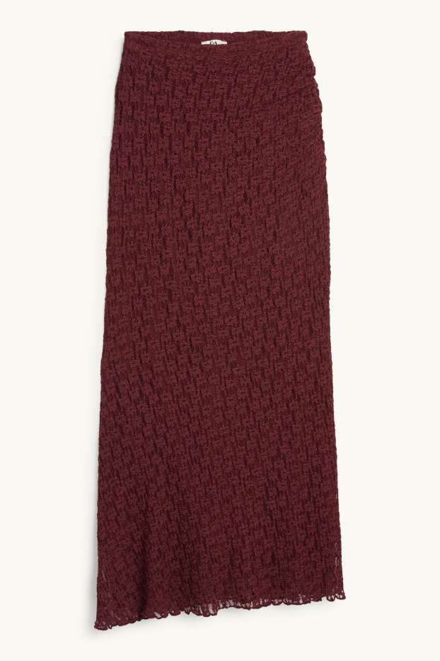 Women - Lace skirt - bordeaux