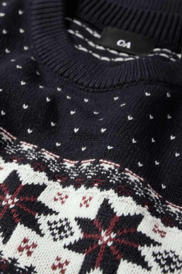 Men - Christmas jumper - reindeer - dark blue