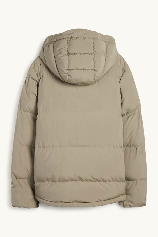 Dames - Jas met stiksels met capuchon - waterafstotend - lichtgroen