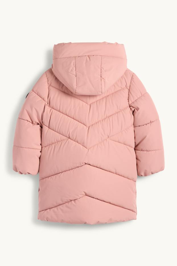 Children Girls - Quilted jacket with hood - water-repellent - rose