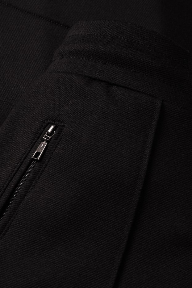 Femmes - Pantalon en jersey - mid waist - straight fit - noir