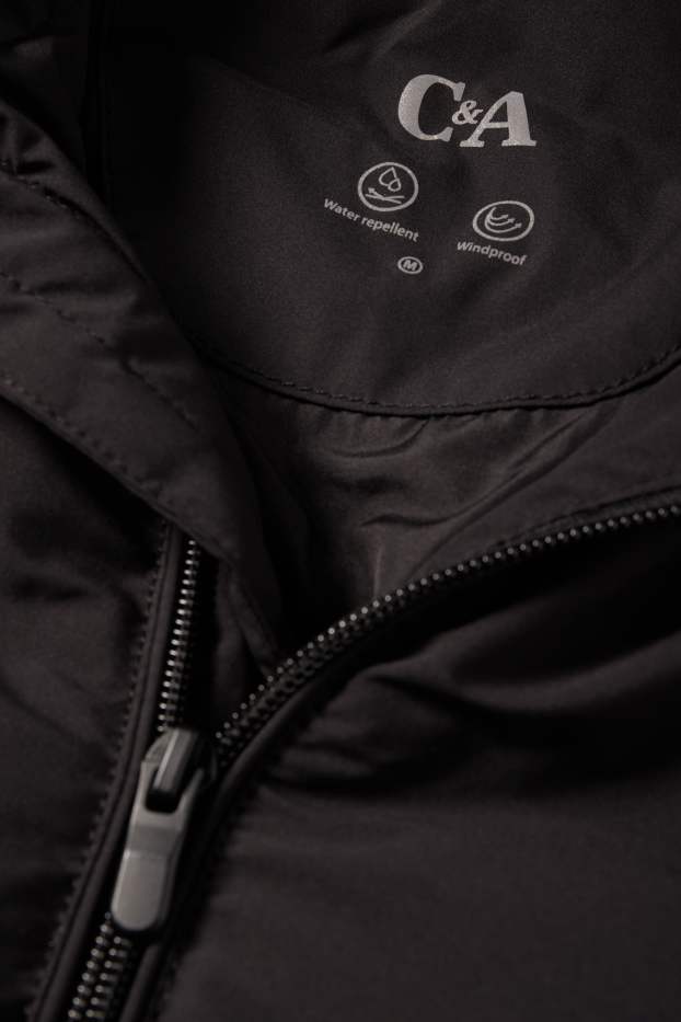 Heren - Gewatteerde jas - waterafstotend - zwart